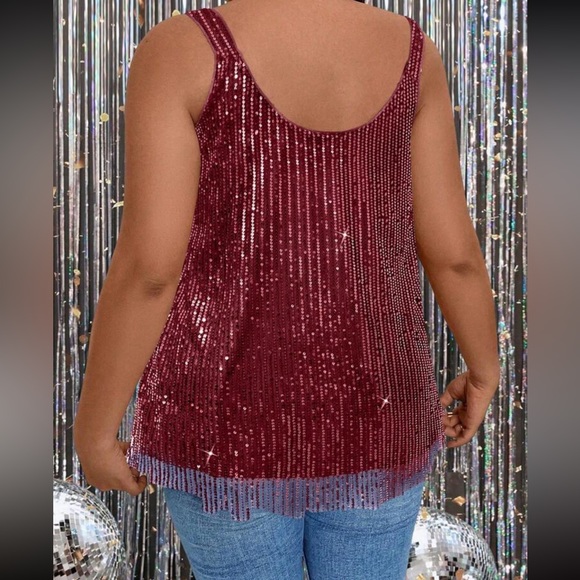 Luxe plus size sparkly glitter cami top - Picture 3 of 16